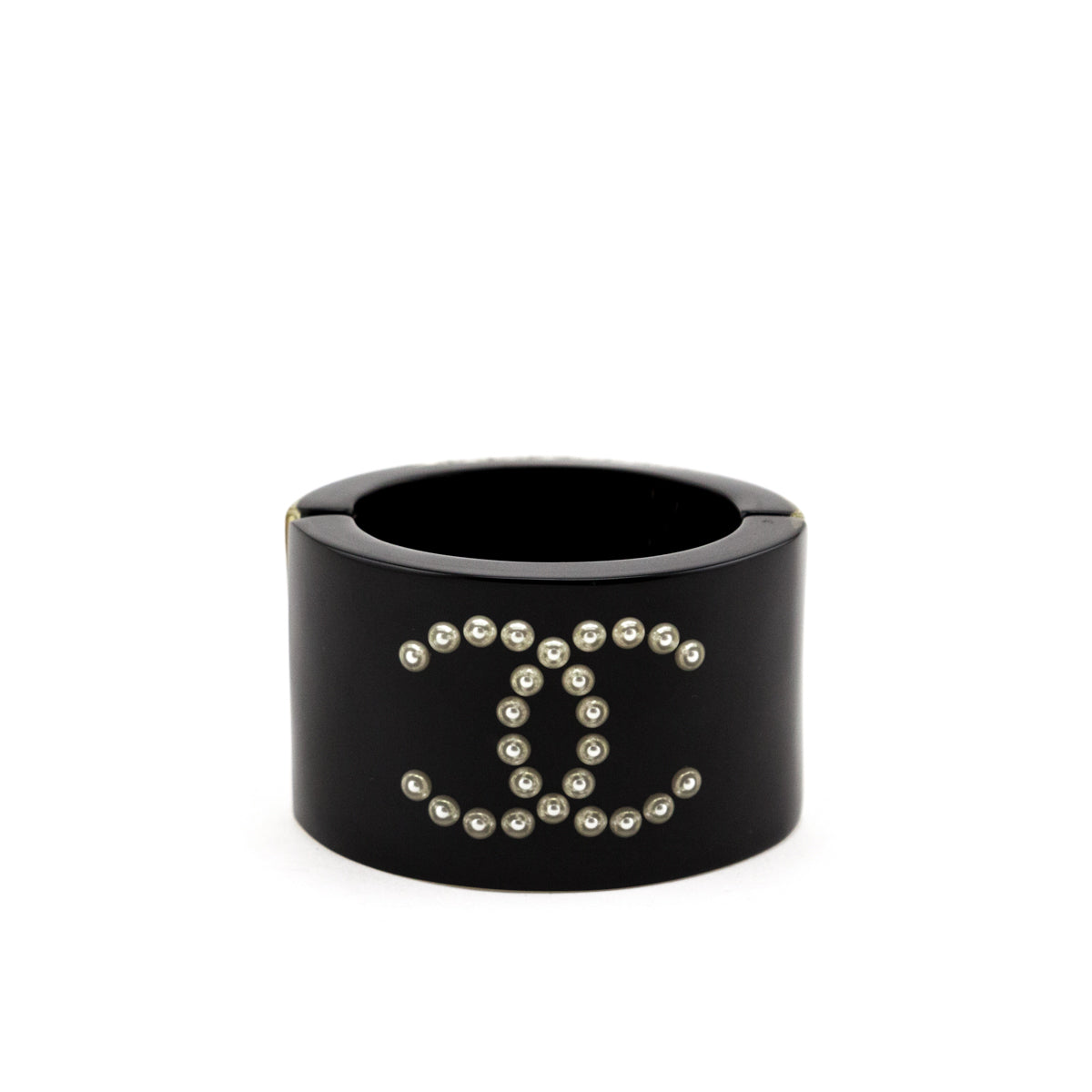 Chanel Black Resin Pearl CC Bangle Cuff - Love that Bag etc - Preowned Authentic Designer Handbags & Preloved Fashions