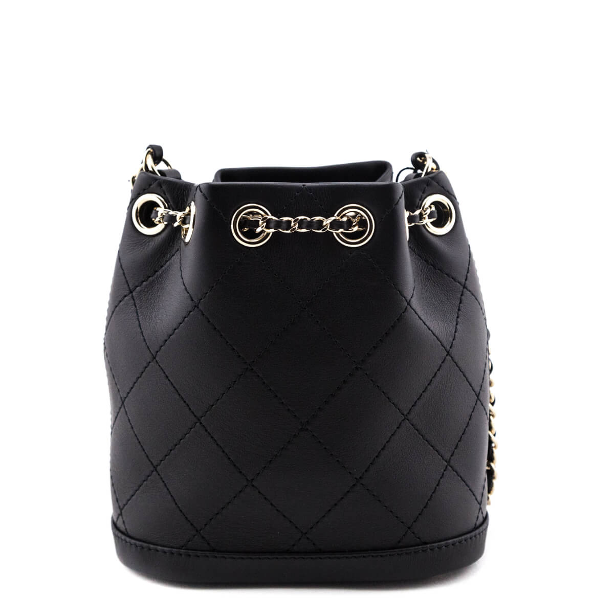 Chanel Black Stitched Calfskin Mini Drawstring Bag GHW - Love that Bag etc - Preowned Authentic Designer Handbags & Preloved Fashions