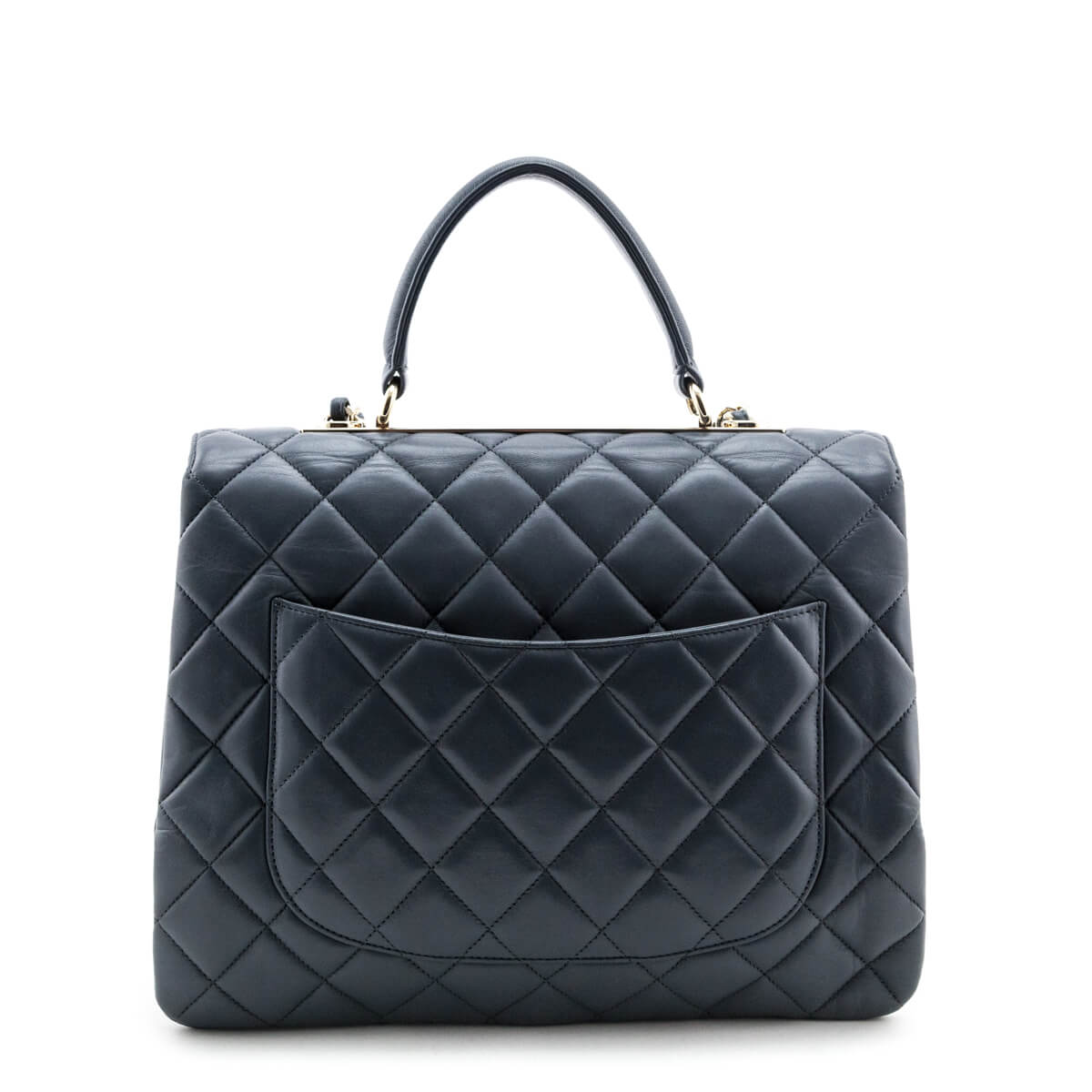 Chanel Blue Quilted Lambskin Large Trendy CC Top Handle GHW - Love that Bag etc - Preowned Authentic Designer Handbags & Preloved Fashions