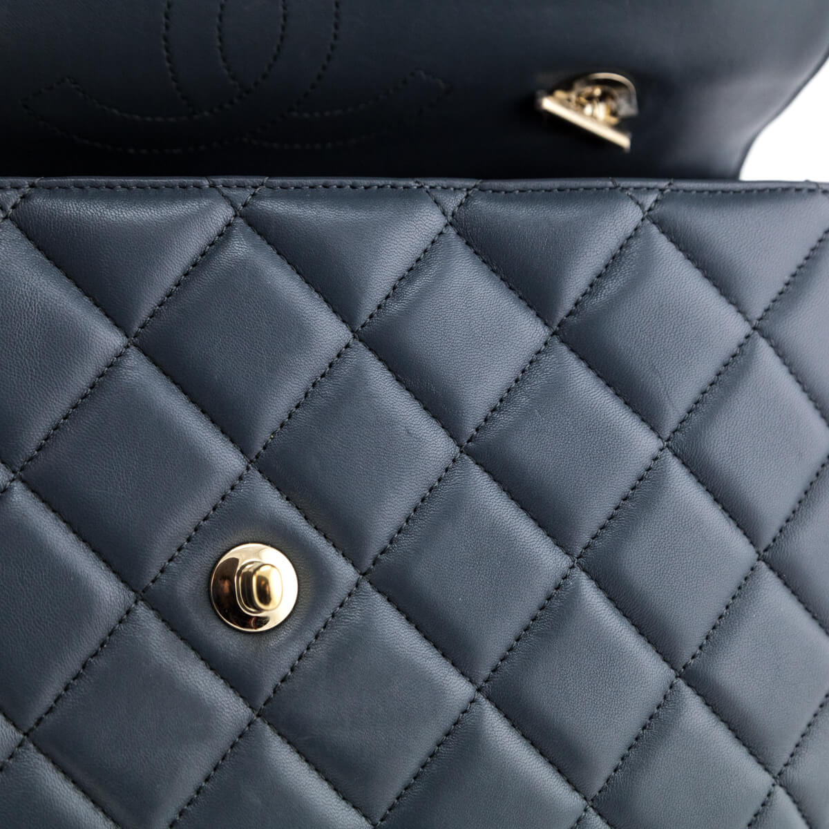 Chanel Blue Quilted Lambskin Large Trendy CC Top Handle GHW - Love that Bag etc - Preowned Authentic Designer Handbags & Preloved Fashions