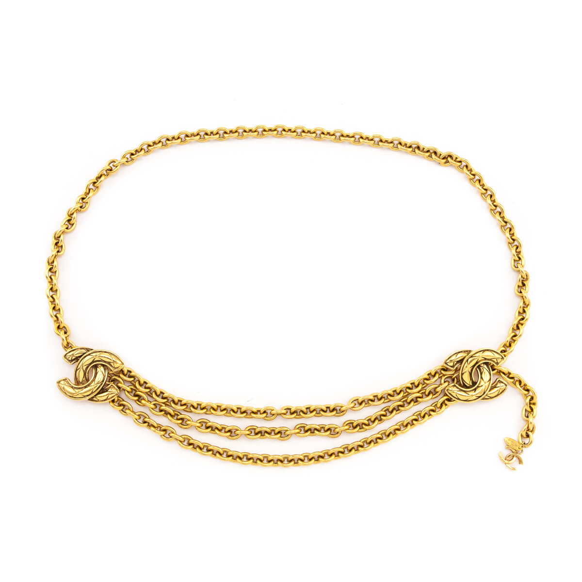 Chanel Gold 'CC' Sunburst Double Chain Belt Q6A0E417DB000