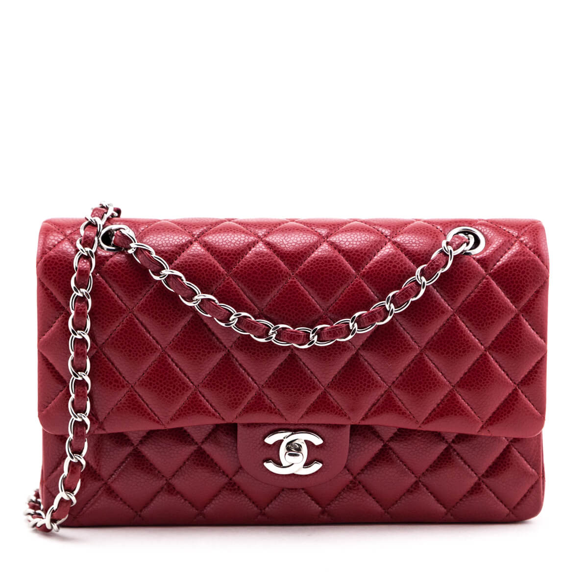 Chanel Red Quilted Caviar Classic Medium Double Flap Bag - Love that Bag etc - Preowned Authentic Designer Handbags & Preloved Fashions