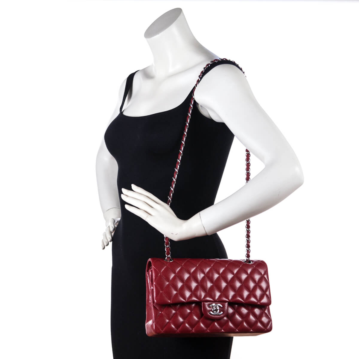 Chanel Red Quilted Caviar Classic Medium Double Flap Bag - Love that Bag etc - Preowned Authentic Designer Handbags & Preloved Fashions