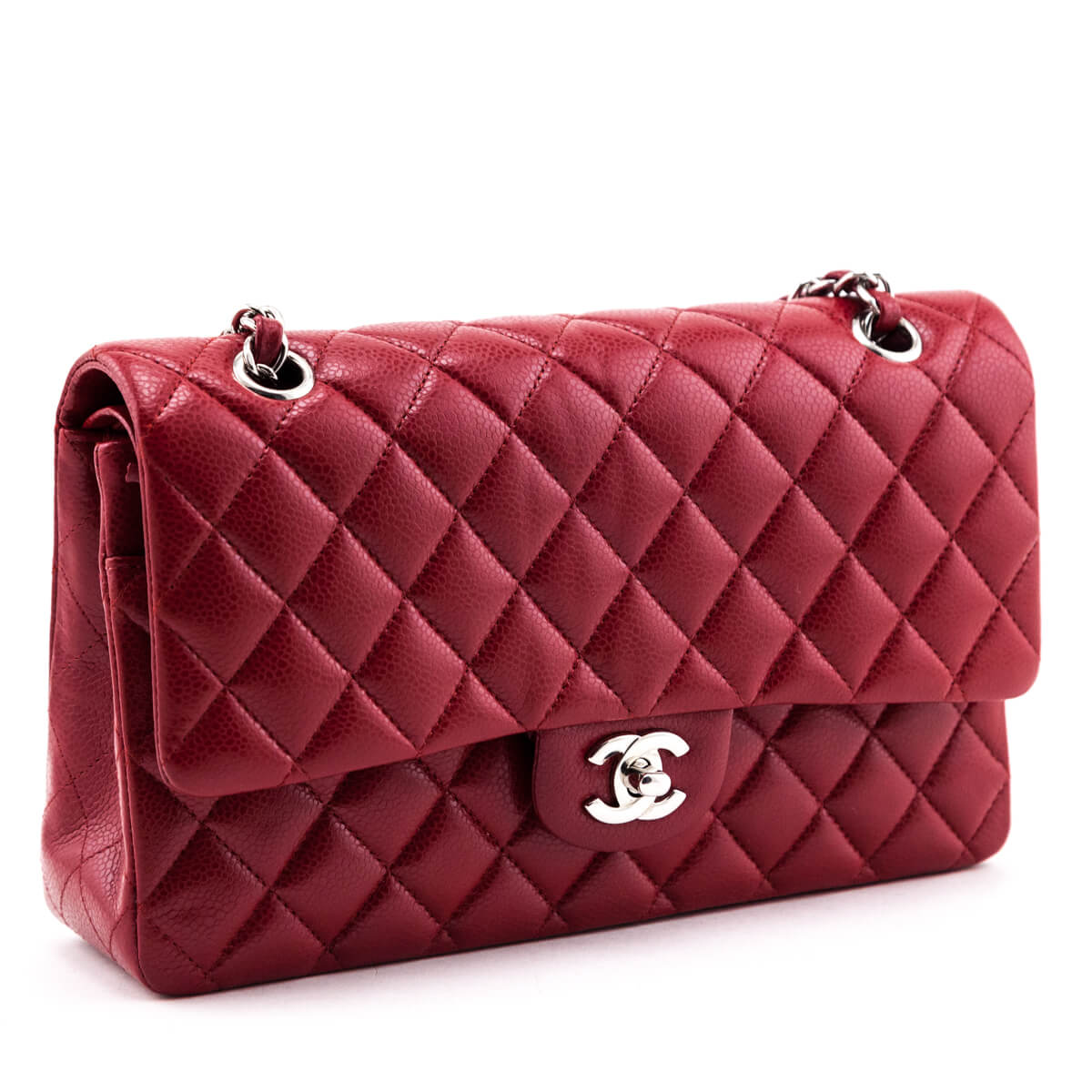 Chanel Red Quilted Caviar Classic Medium Double Flap Bag - Love that Bag etc - Preowned Authentic Designer Handbags & Preloved Fashions