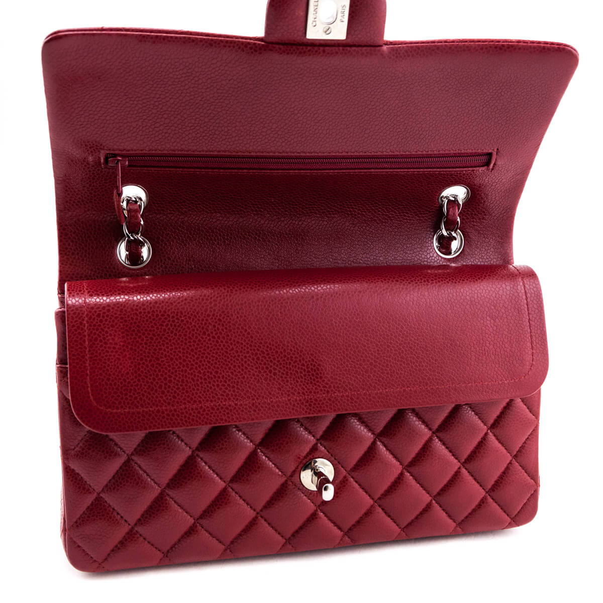 Chanel Red Quilted Caviar Classic Medium Double Flap Bag - Love that Bag etc - Preowned Authentic Designer Handbags & Preloved Fashions