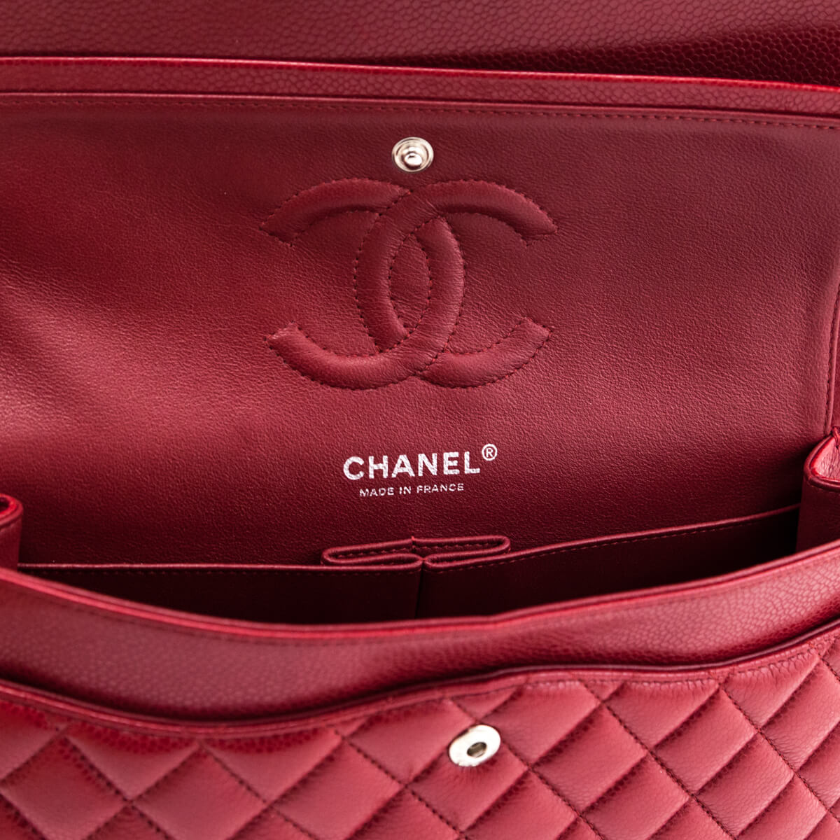 Chanel Red Quilted Caviar Classic Medium Double Flap Bag - Love that Bag etc - Preowned Authentic Designer Handbags & Preloved Fashions
