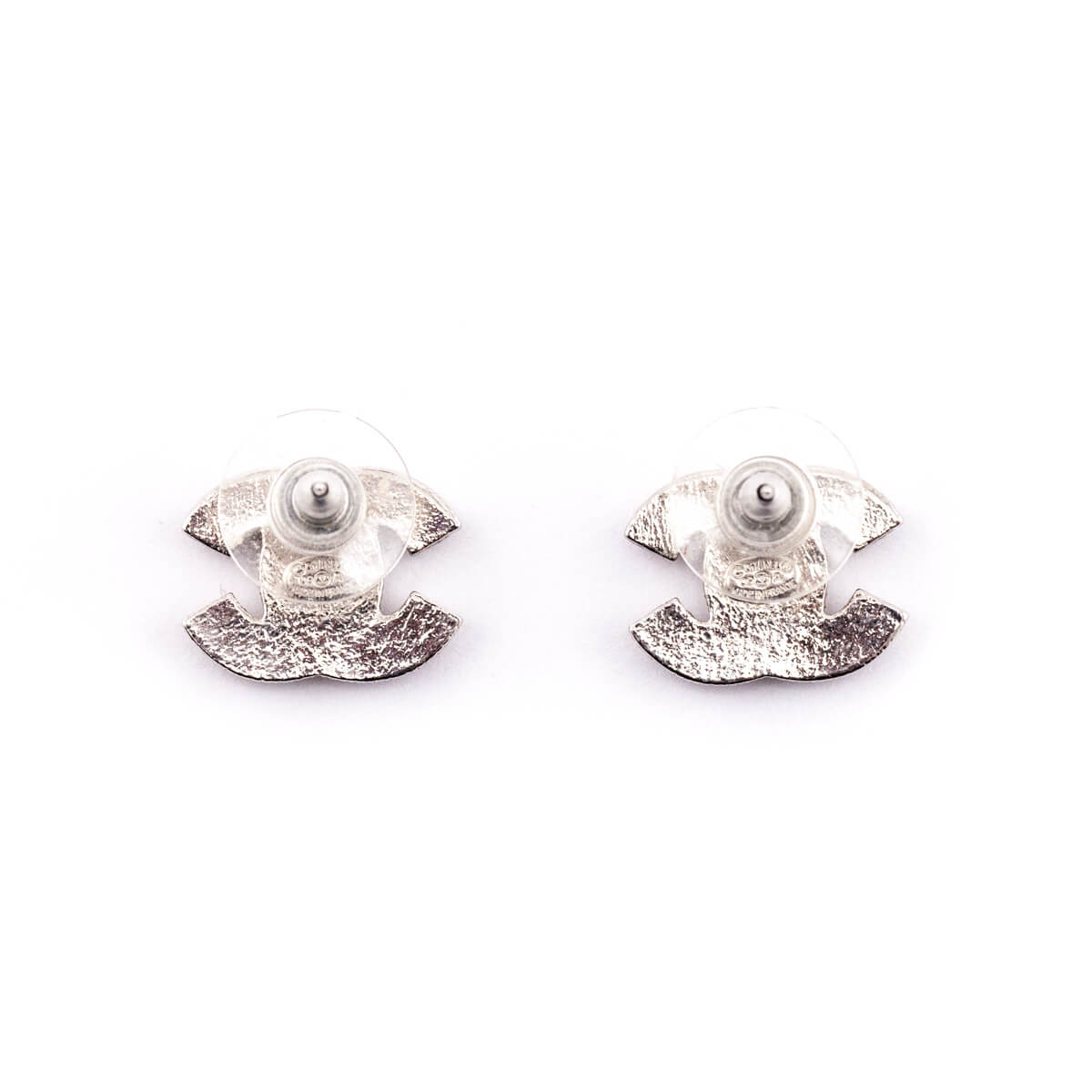 Chanel Silver Strass CC Stud Earrings - Love that Bag etc - Preowned Authentic Designer Handbags & Preloved Fashions