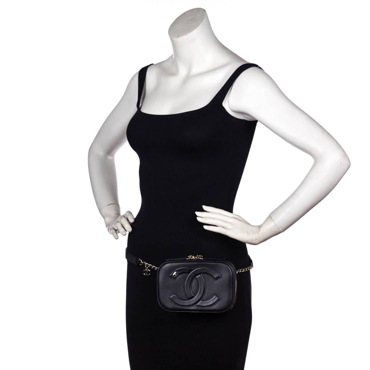 Chanel Black Lambskin CC Mania Waist Bag - Love that Bag etc - Preowned Authentic Designer Handbags & Preloved Fashions