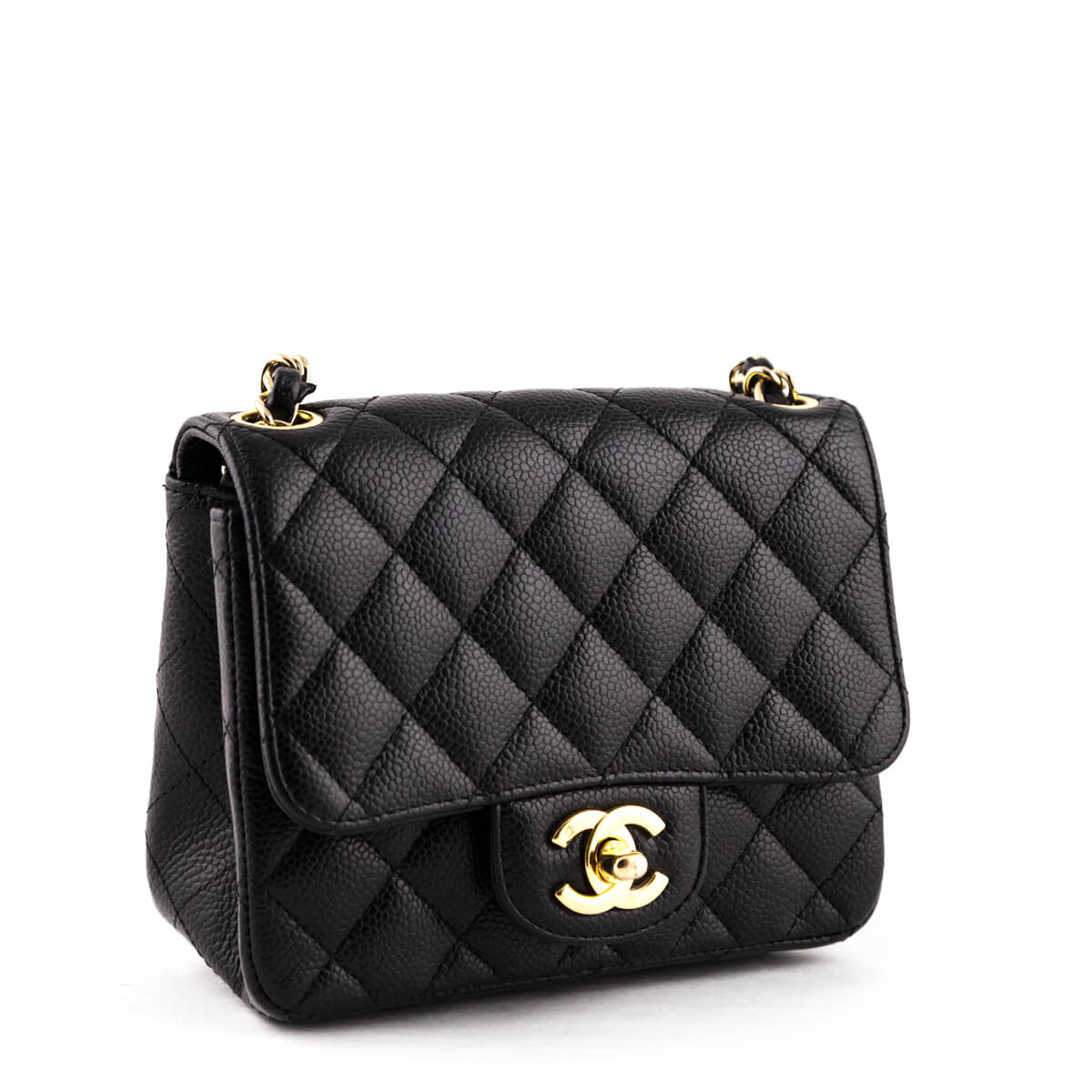 Chanel Black Quilted Caviar Mini Square Flap Bag - Love that Bag etc - Preowned Authentic Designer Handbags & Preloved Fashions