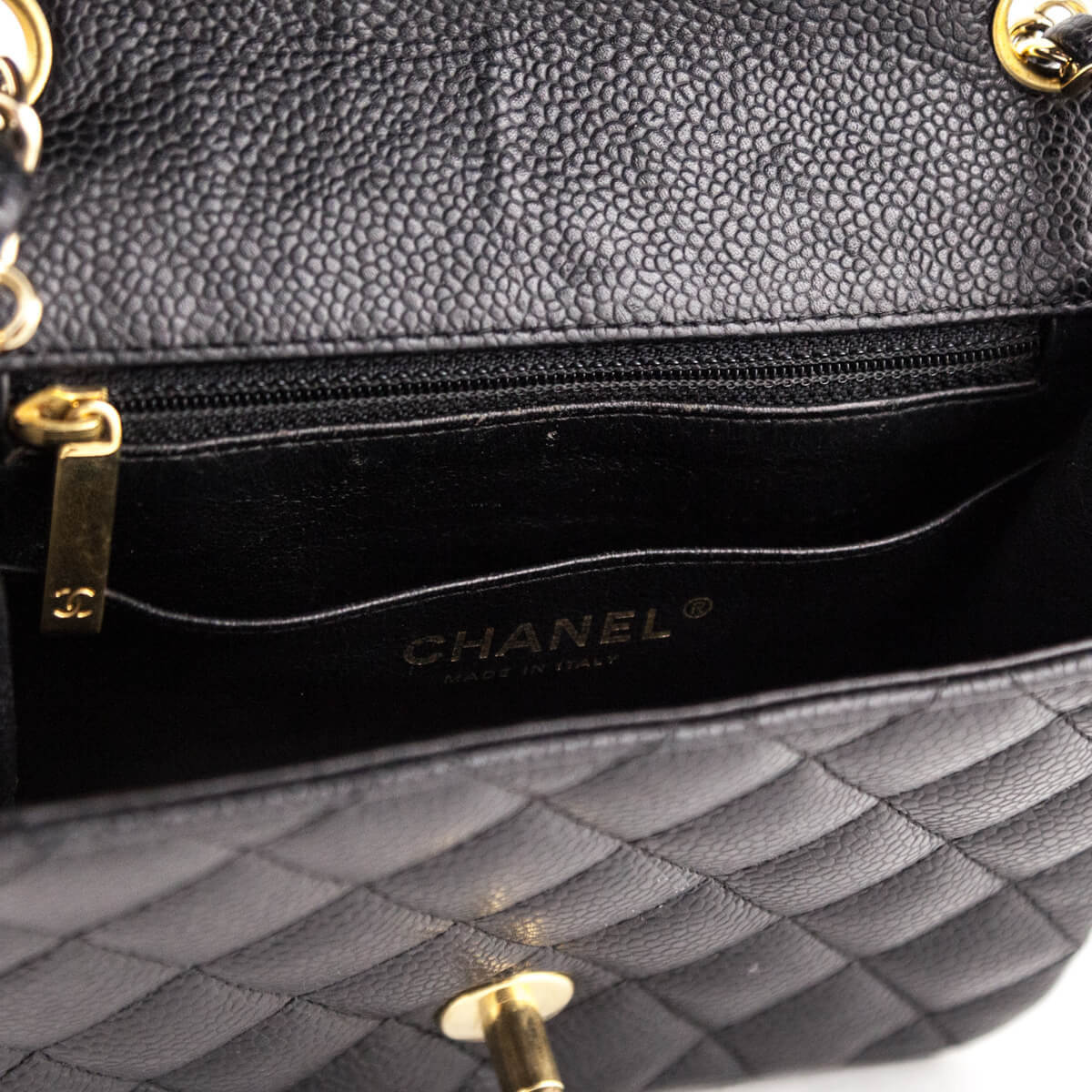 Chanel Black Quilted Caviar Mini Square Flap Bag - Love that Bag etc - Preowned Authentic Designer Handbags & Preloved Fashions