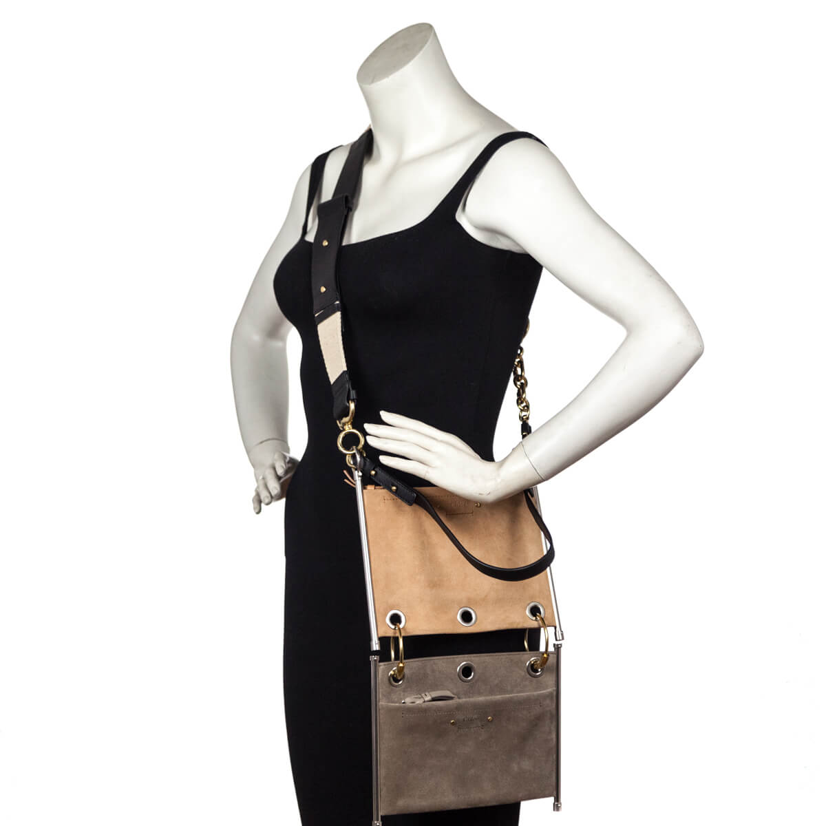 Chloe Blushy Pink Two-Tone Suede & Leather Roy Convertible Shoulder Bag - Love that Bag etc - Preowned Authentic Designer Handbags & Preloved Fashions