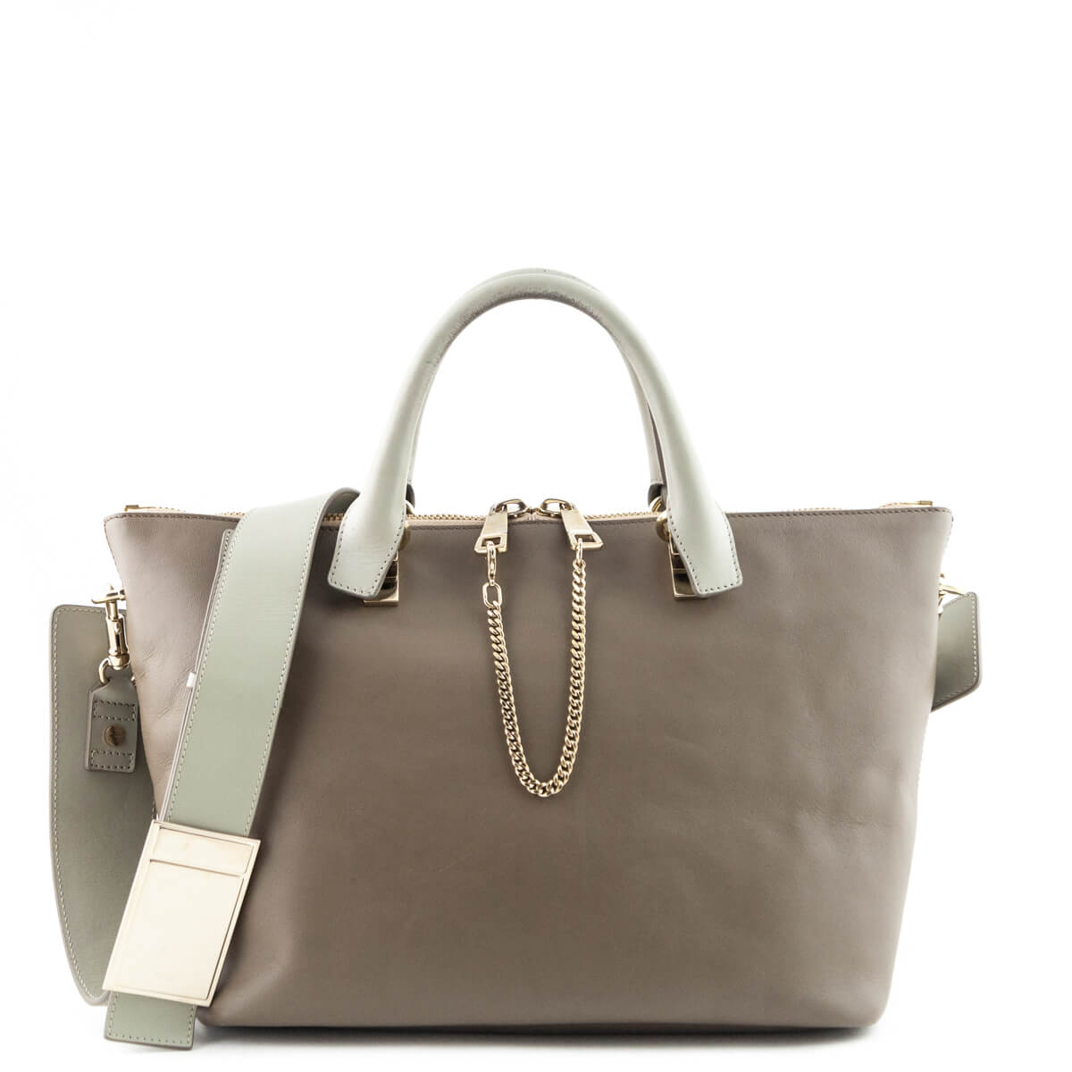 Chloe Two-Tone Taupe Medium Baylee Shoulder Bag - Love that Bag etc - Preowned Authentic Designer Handbags & Preloved Fashions