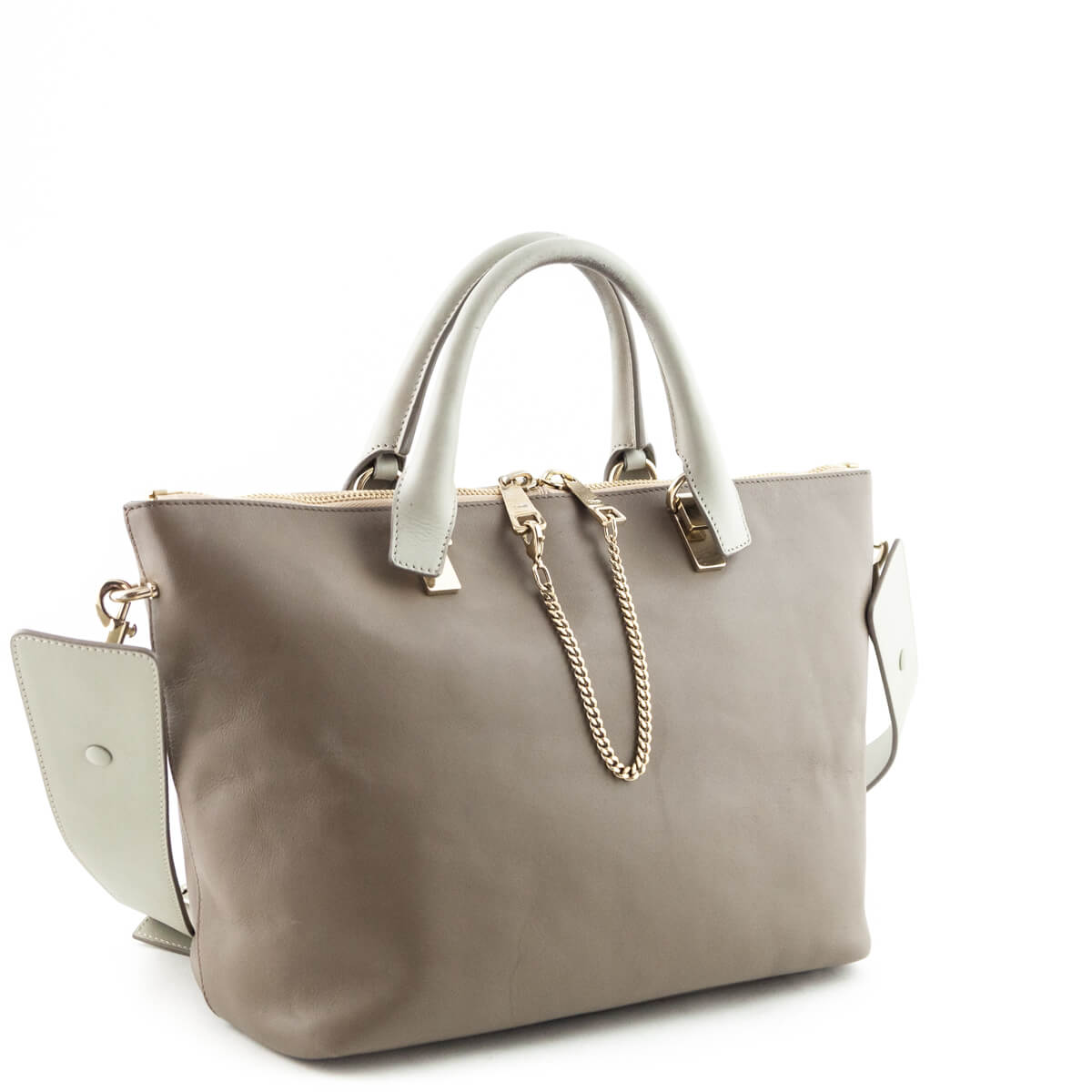 Chloe Two-Tone Taupe Medium Baylee Shoulder Bag - Love that Bag etc - Preowned Authentic Designer Handbags & Preloved Fashions