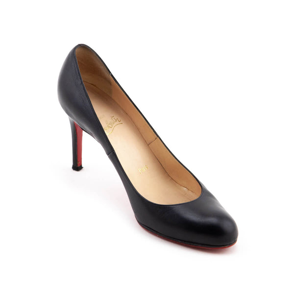 Christian Louboutin Black Leather Simple Pumps - Designer Shoes Canada