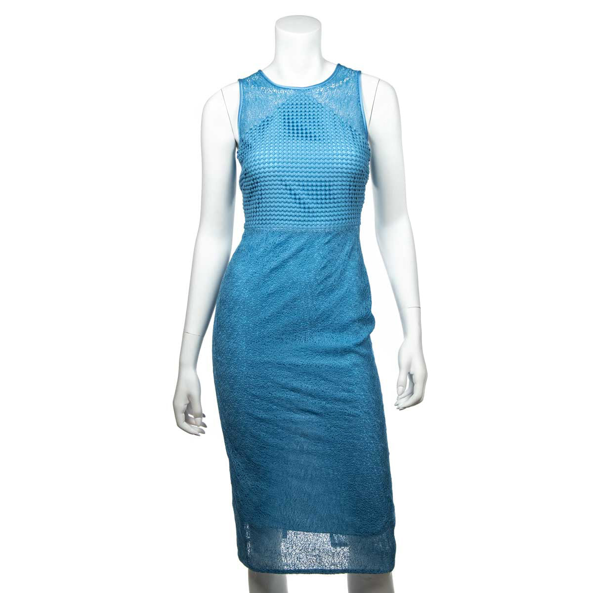 Diane von Furstenberg Blue Lace Sleeveless Pencil Dress Size XS - Love that Bag etc - Preowned Authentic Designer Handbags & Preloved Fashions