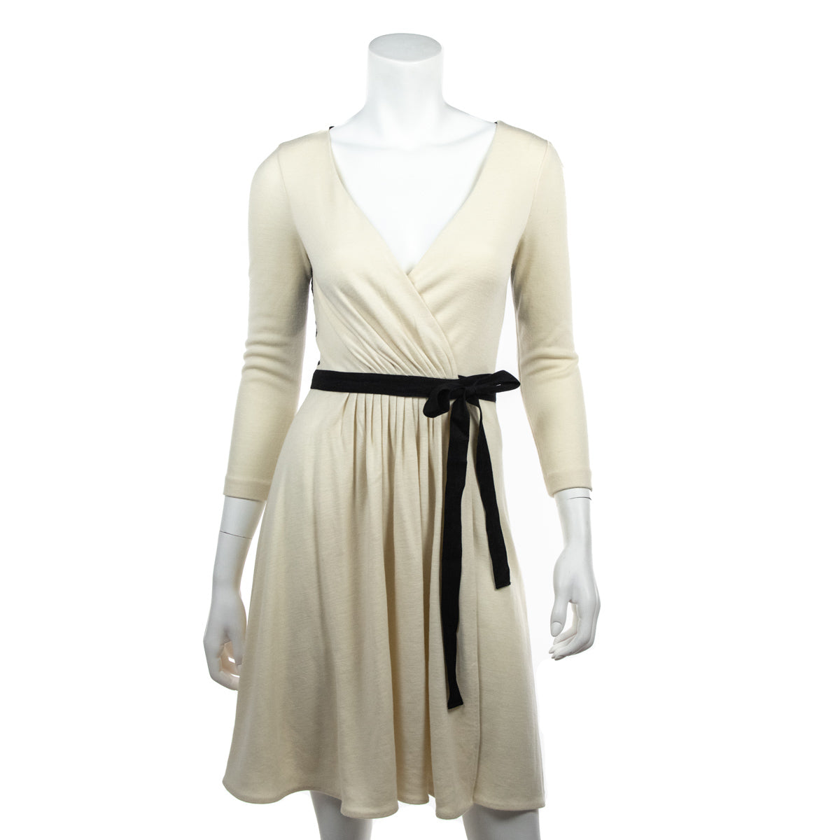 von furstenberg wrap dress Diane von Furstenberg Ivory Wool Seductions LS Wrap Dress