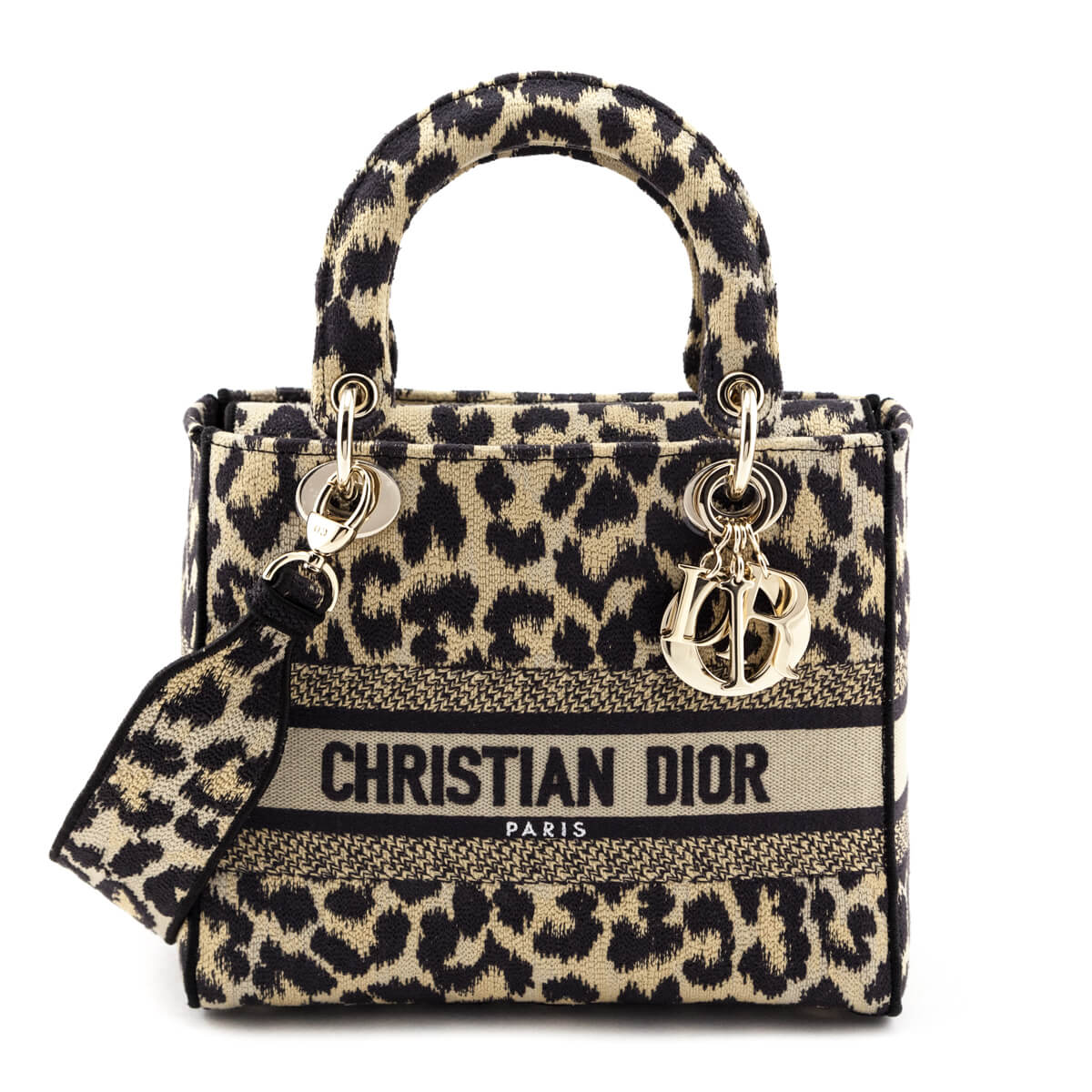 Dior Beige Multicolor Mizza Embroidery Medium Lady D Lite Bag