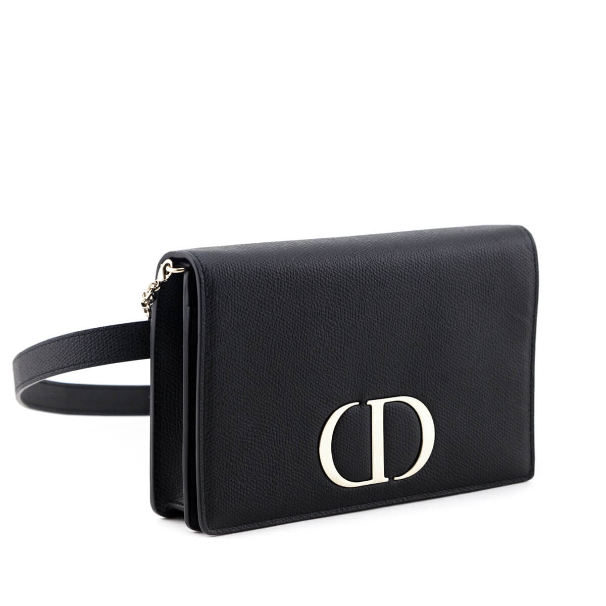 Dior Black Grained Calfskin 2-in-1 30 Montaigne Pouch - Love that Bag etc - Preowned Authentic Designer Handbags & Preloved Fashions