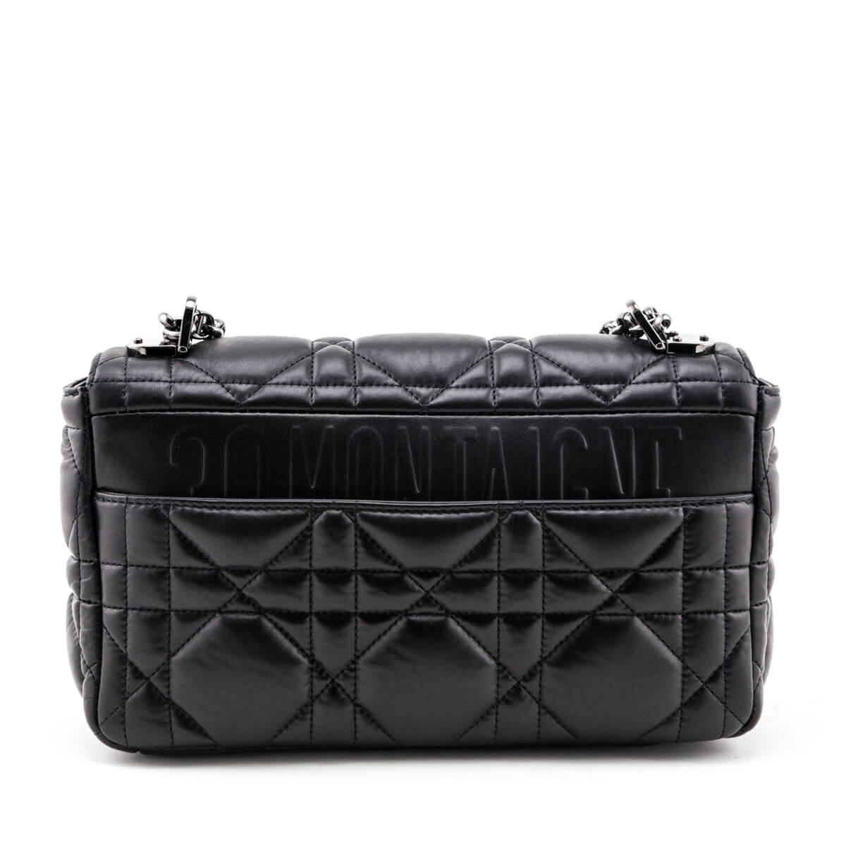 Dior Black Lambskin Quilted Macrocannage Medium Caro Bag - Love that Bag etc - Preowned Authentic Designer Handbags & Preloved Fashions