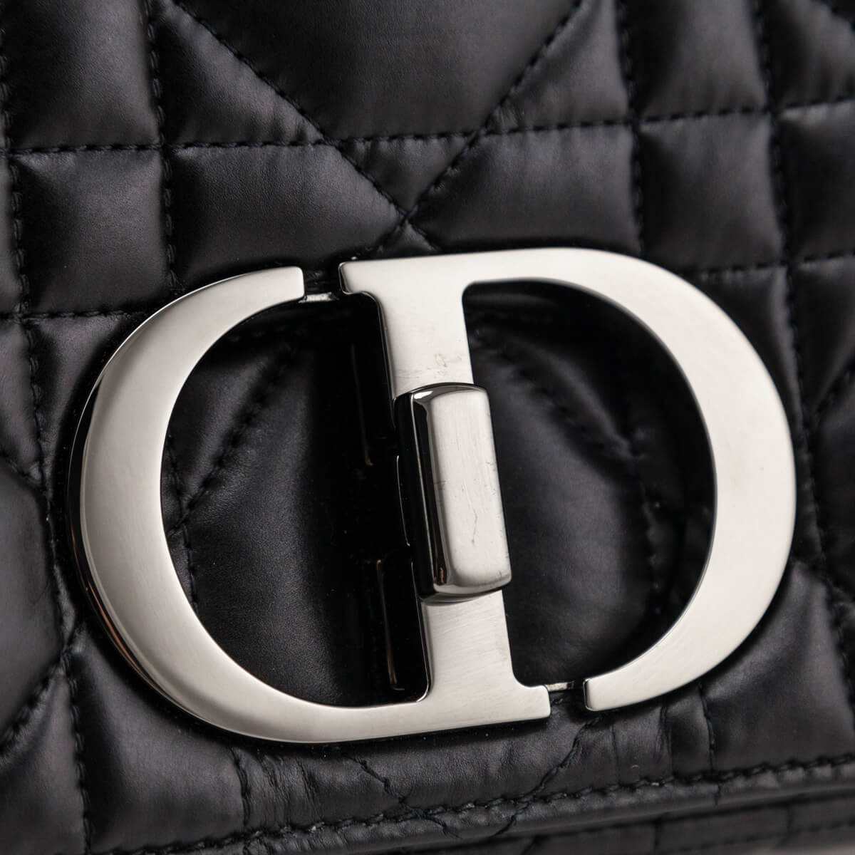 Dior Black Lambskin Quilted Macrocannage Medium Caro Bag - Love that Bag etc - Preowned Authentic Designer Handbags & Preloved Fashions