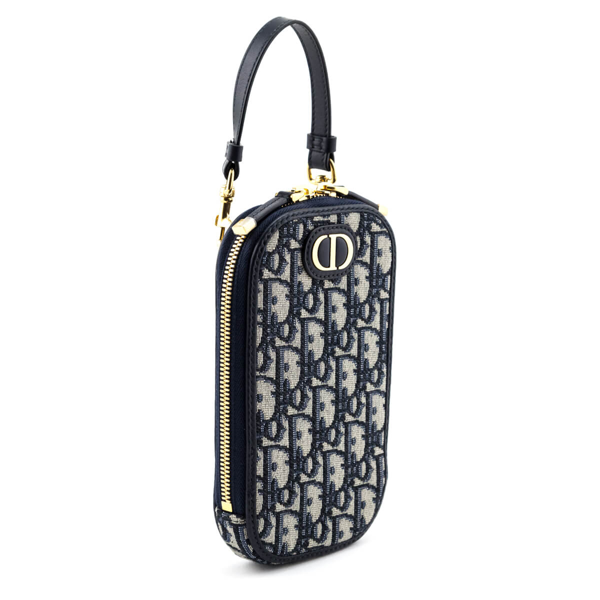 Dior Blue Dior Oblique Jacquard 30 Montaigne Phone Holder - Love that Bag etc - Preowned Authentic Designer Handbags & Preloved Fashions