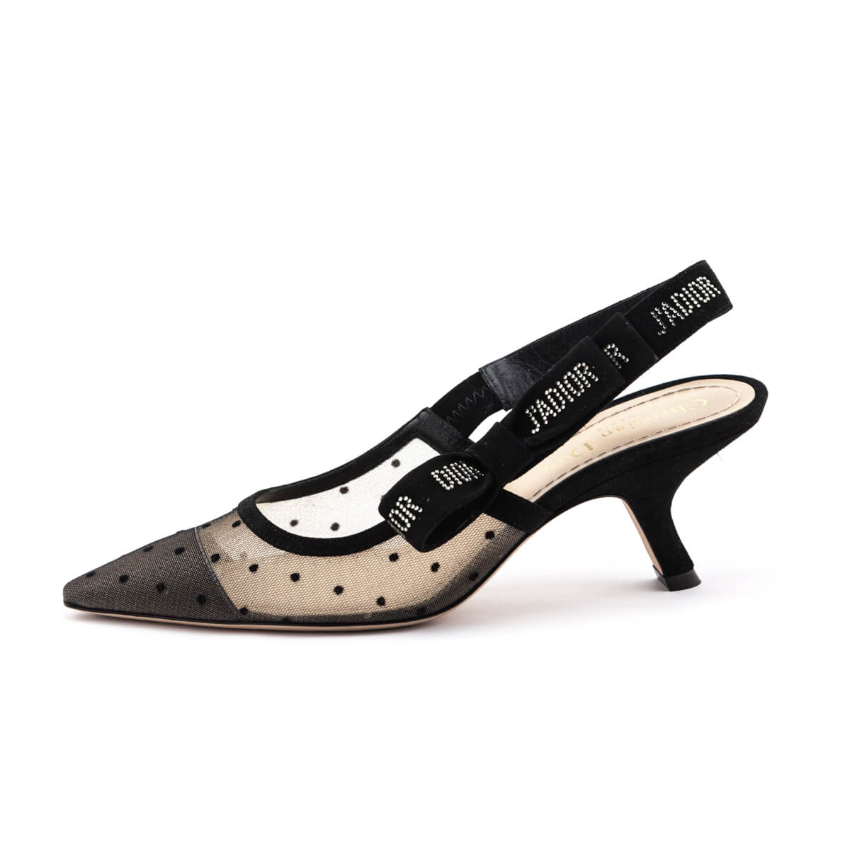 Dior Nude & Black Mesh & Strass J'Adior Slingback Pumps Size US 6 | EU 36 - Love that Bag etc - Preowned Authentic Designer Handbags & Preloved Fashions