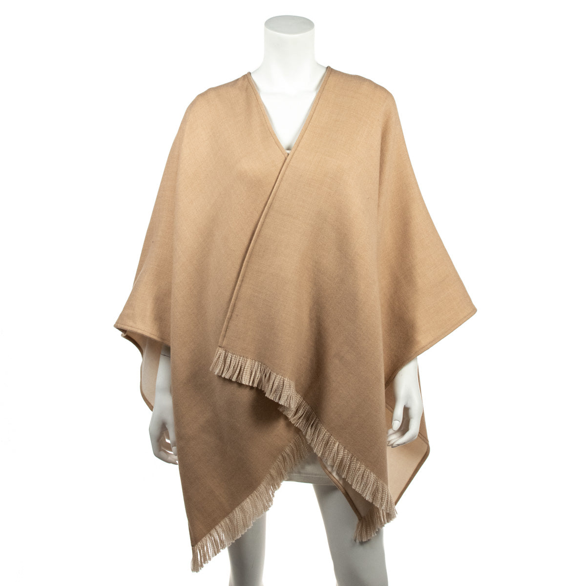 Fendi Beige Wool Jacquard Logo Fringed Poncho - Love that Bag etc - Preowned Authentic Designer Handbags & Preloved Fashions