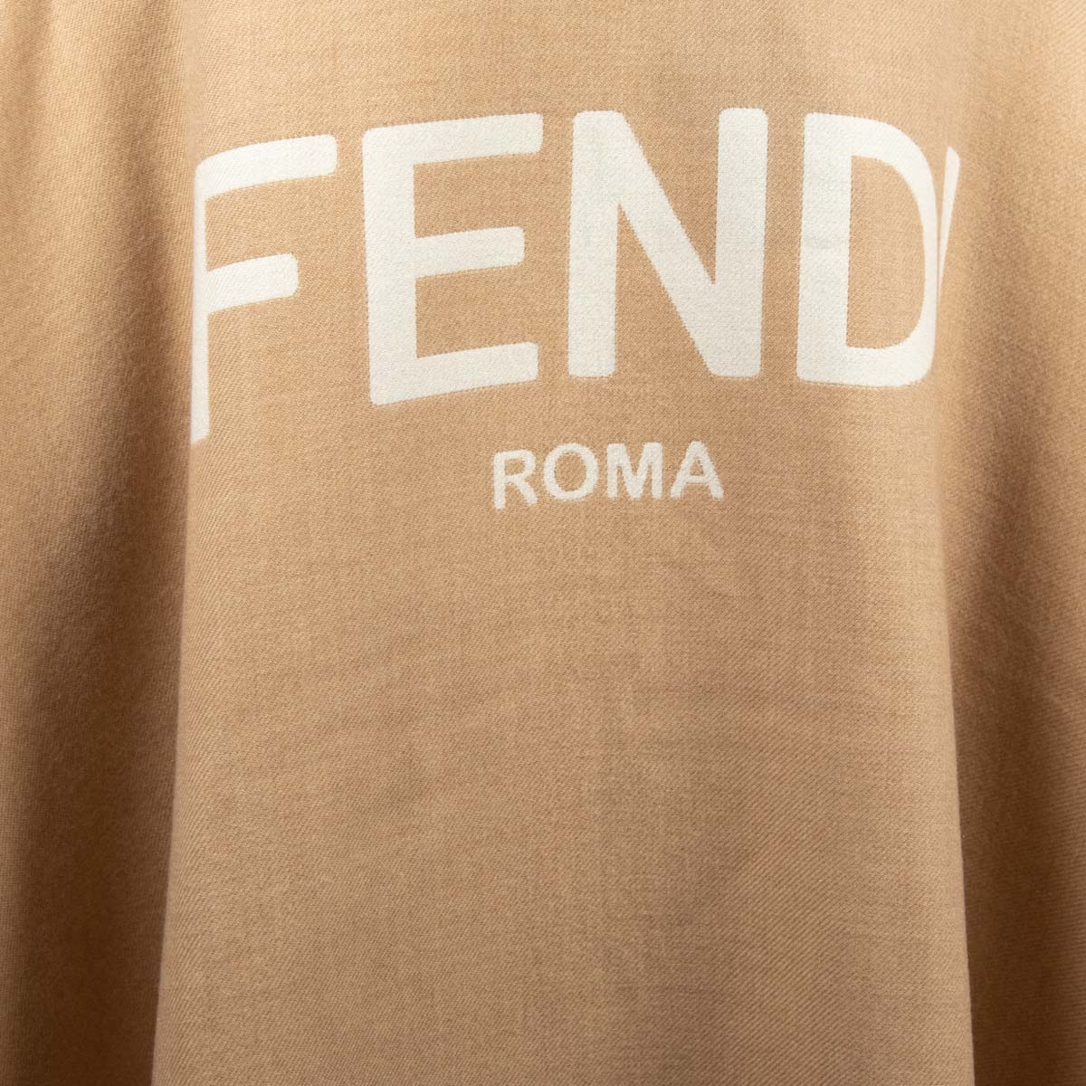 Fendi Beige Wool Jacquard Logo Fringed Poncho - Love that Bag etc - Preowned Authentic Designer Handbags & Preloved Fashions