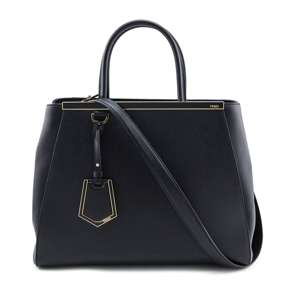 Fendi Black Vitello Elite Regular 2Jours Tote - Love that Bag etc - Preowned Authentic Designer Handbags & Preloved Fashions