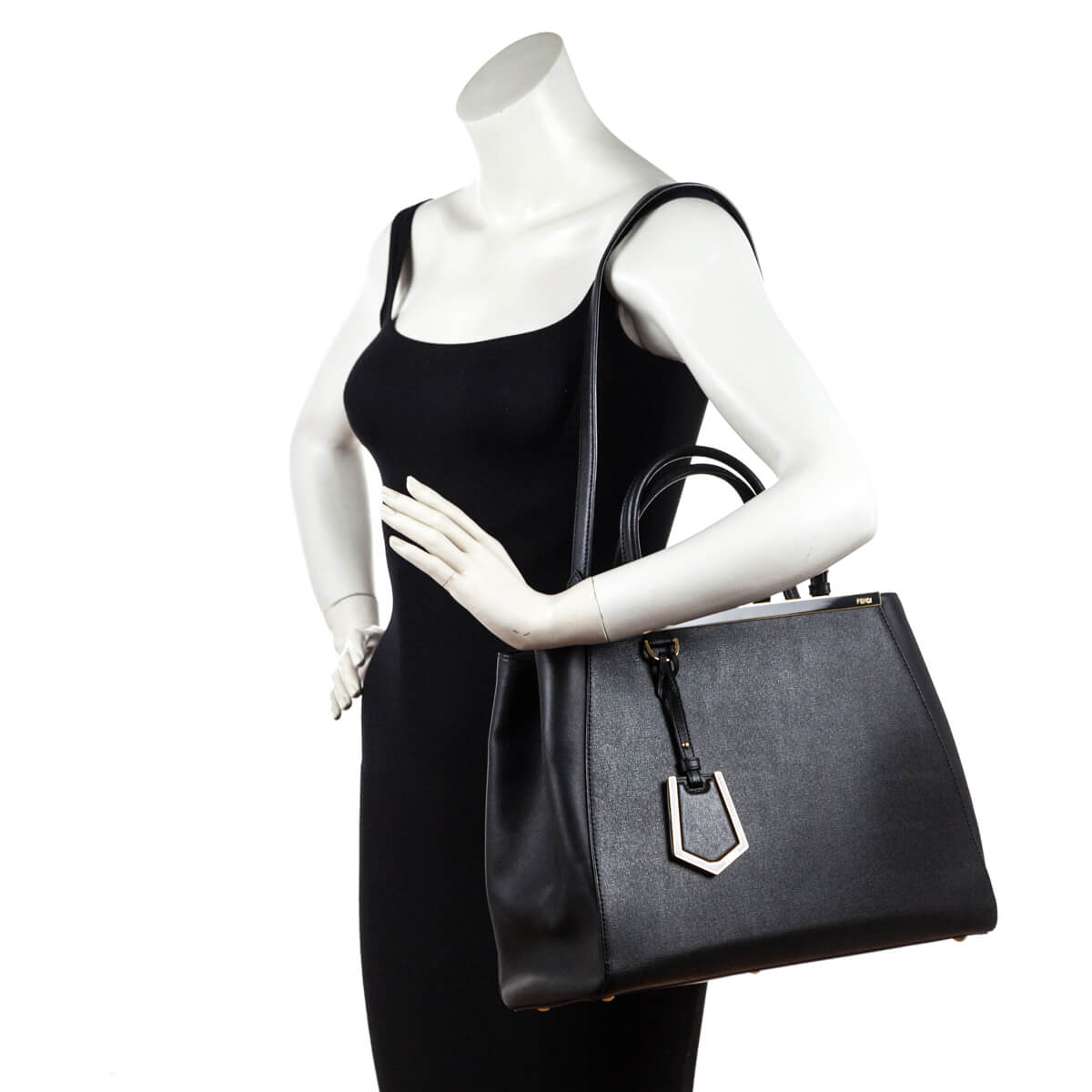 Fendi Black Vitello Elite Regular 2Jours Tote - Love that Bag etc - Preowned Authentic Designer Handbags & Preloved Fashions