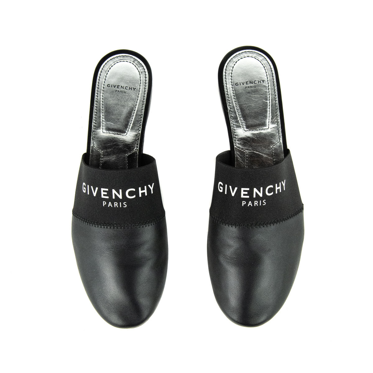 Givenchy Black Leather Bedford Logo Mules Size 9 | EU 39 - Love that Bag etc - Preowned Authentic Designer Handbags & Preloved Fashions
