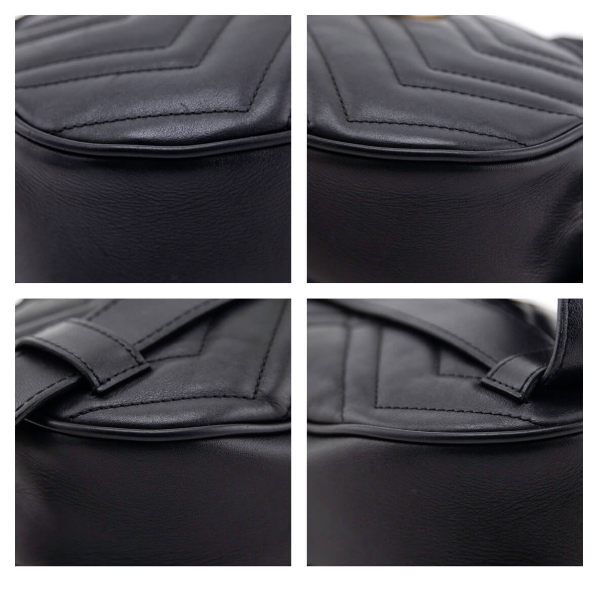 Gucci Black Calfskin Matelasse GG Marmont Belt Bag - Love that Bag etc - Preowned Authentic Designer Handbags & Preloved Fashions