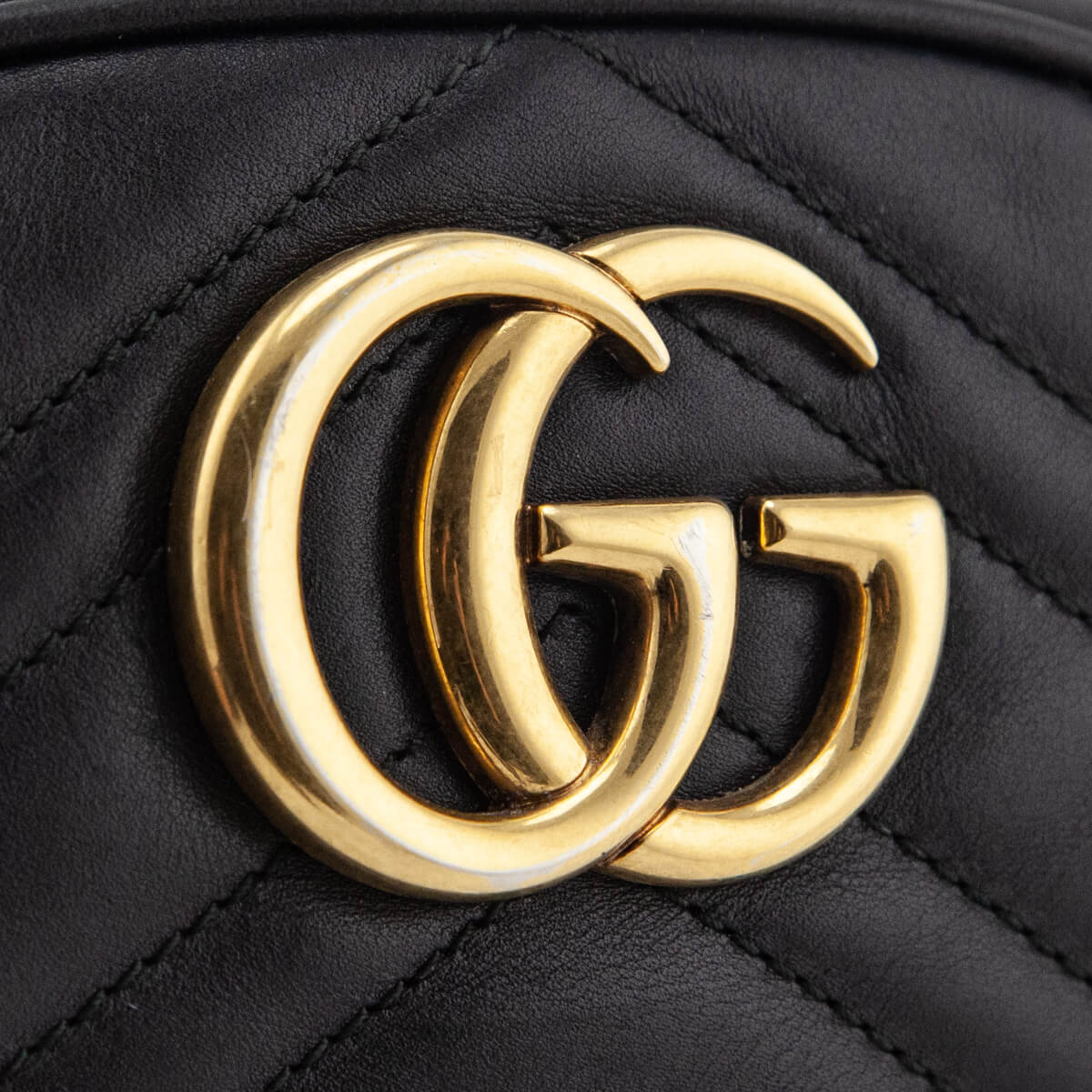 Gucci Black Calfskin Matelasse GG Marmont Belt Bag - Love that Bag etc - Preowned Authentic Designer Handbags & Preloved Fashions
