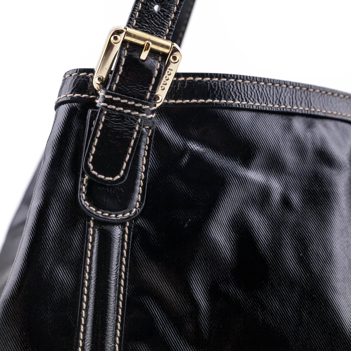 Gucci Black Dialux Coated Fabric Britt Tote - Love that Bag etc - Preowned Authentic Designer Handbags & Preloved Fashions