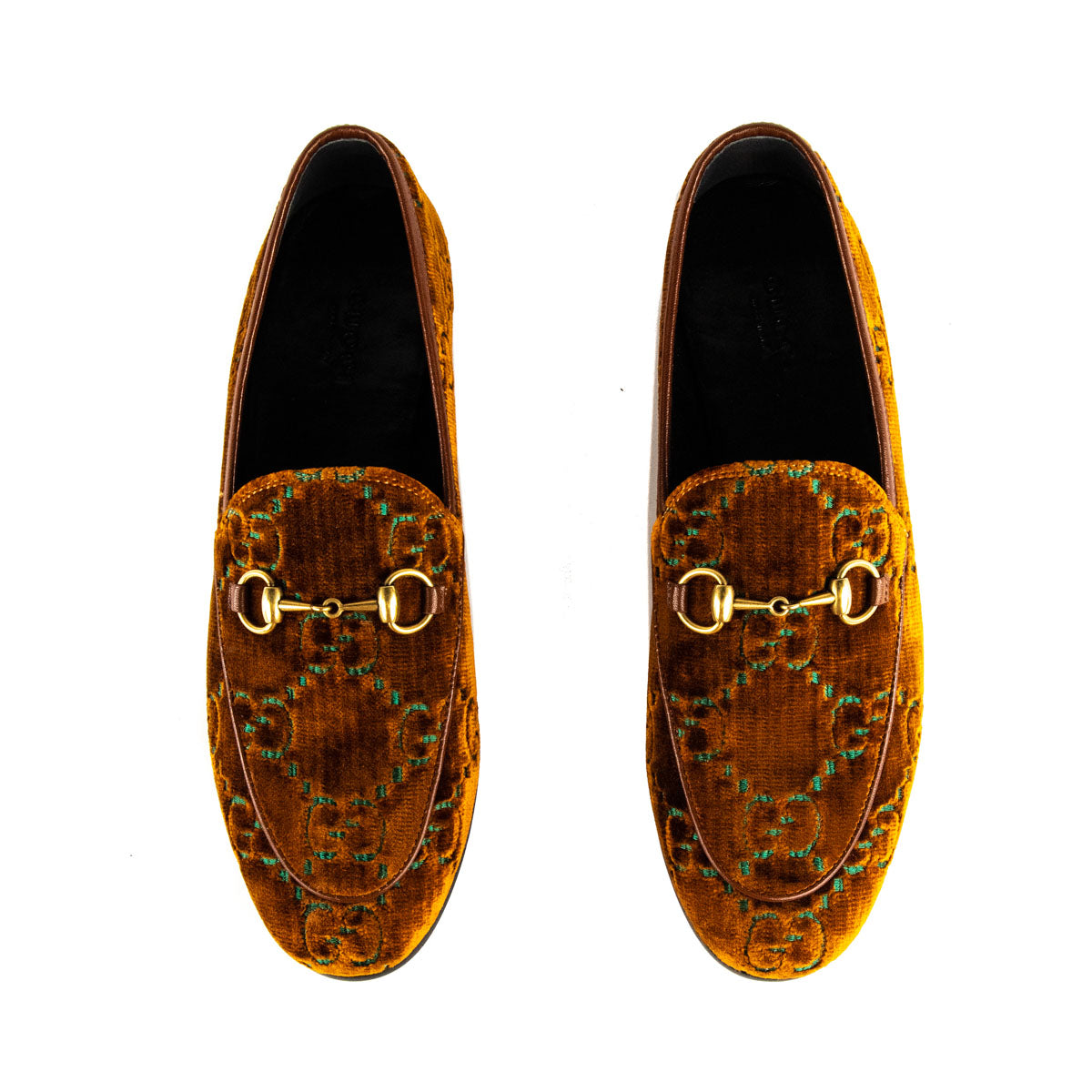 Gucci Brown & Green Jordaan Horsebit Loafers Size US 7.5 | EU 37.5 - Love that Bag etc - Preowned Authentic Designer Handbags & Preloved Fashions