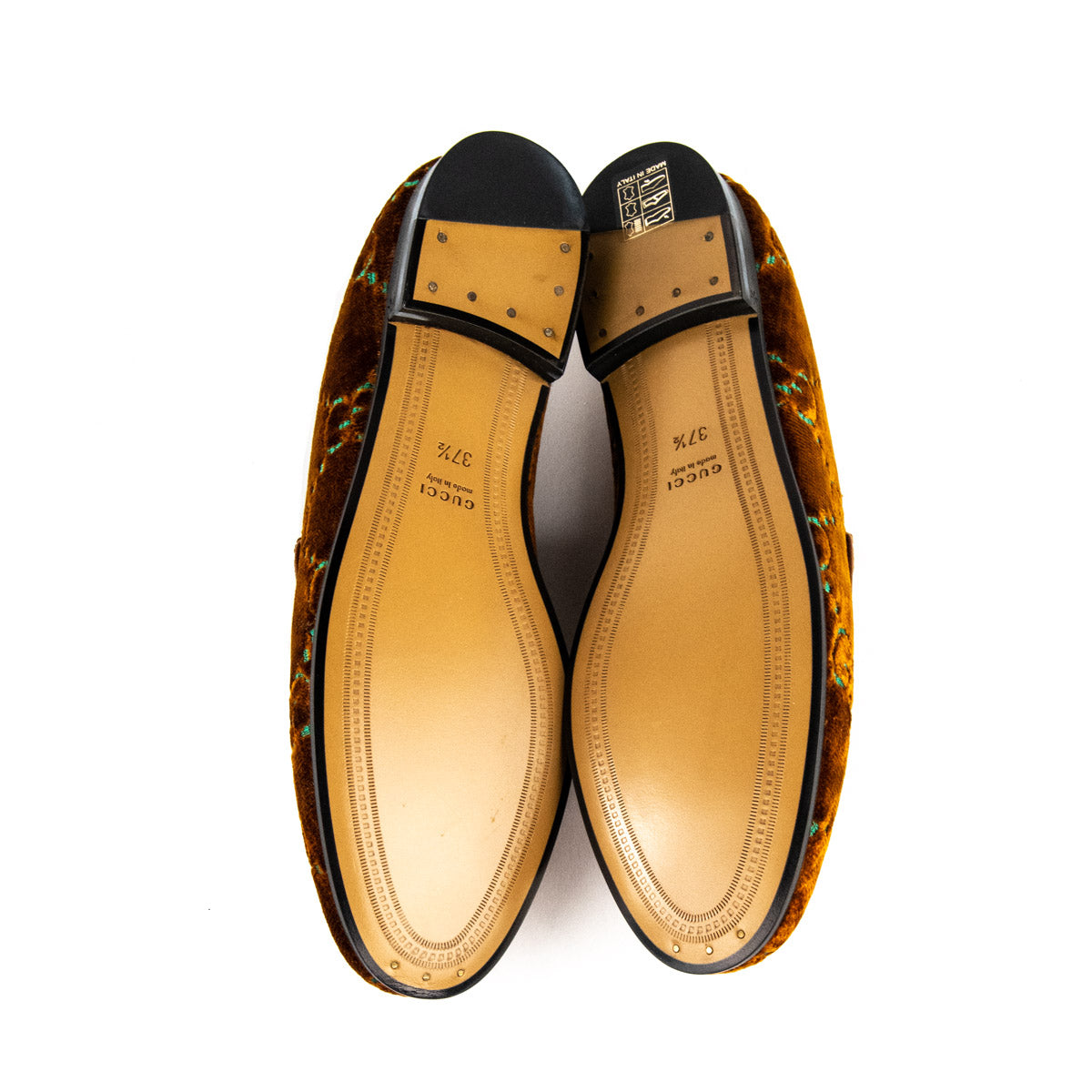 Gucci Brown & Green Jordaan Horsebit Loafers Size US 7.5 | EU 37.5 - Love that Bag etc - Preowned Authentic Designer Handbags & Preloved Fashions