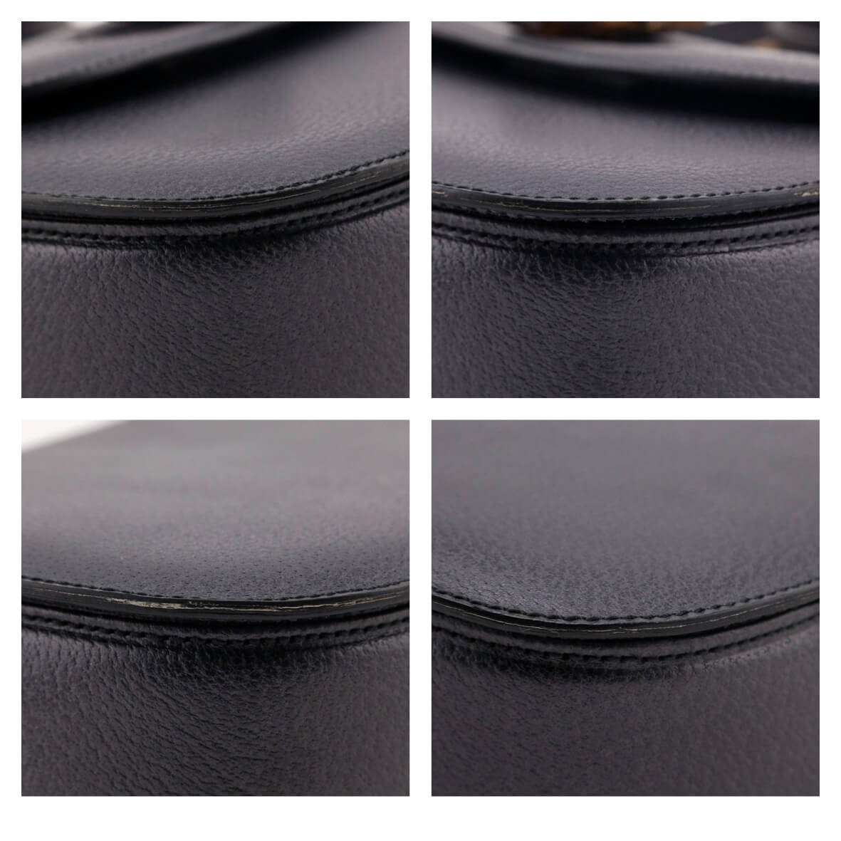 Gucci Gray Grained Calfskin Bamboo Top Handle Bag - Love that Bag etc - Preowned Authentic Designer Handbags & Preloved Fashions