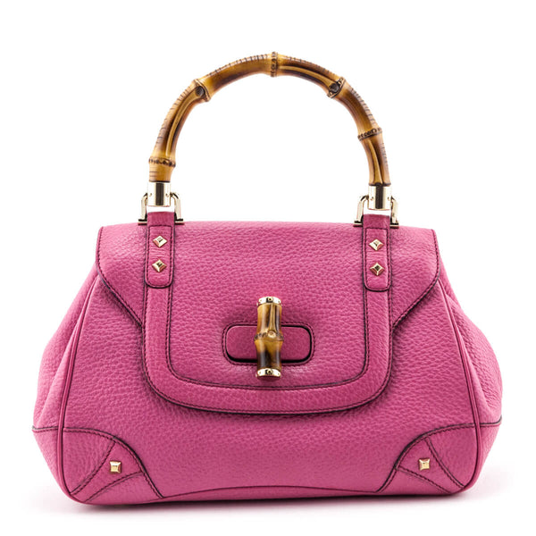 Gucci pink purse with bamboo handle Clearance