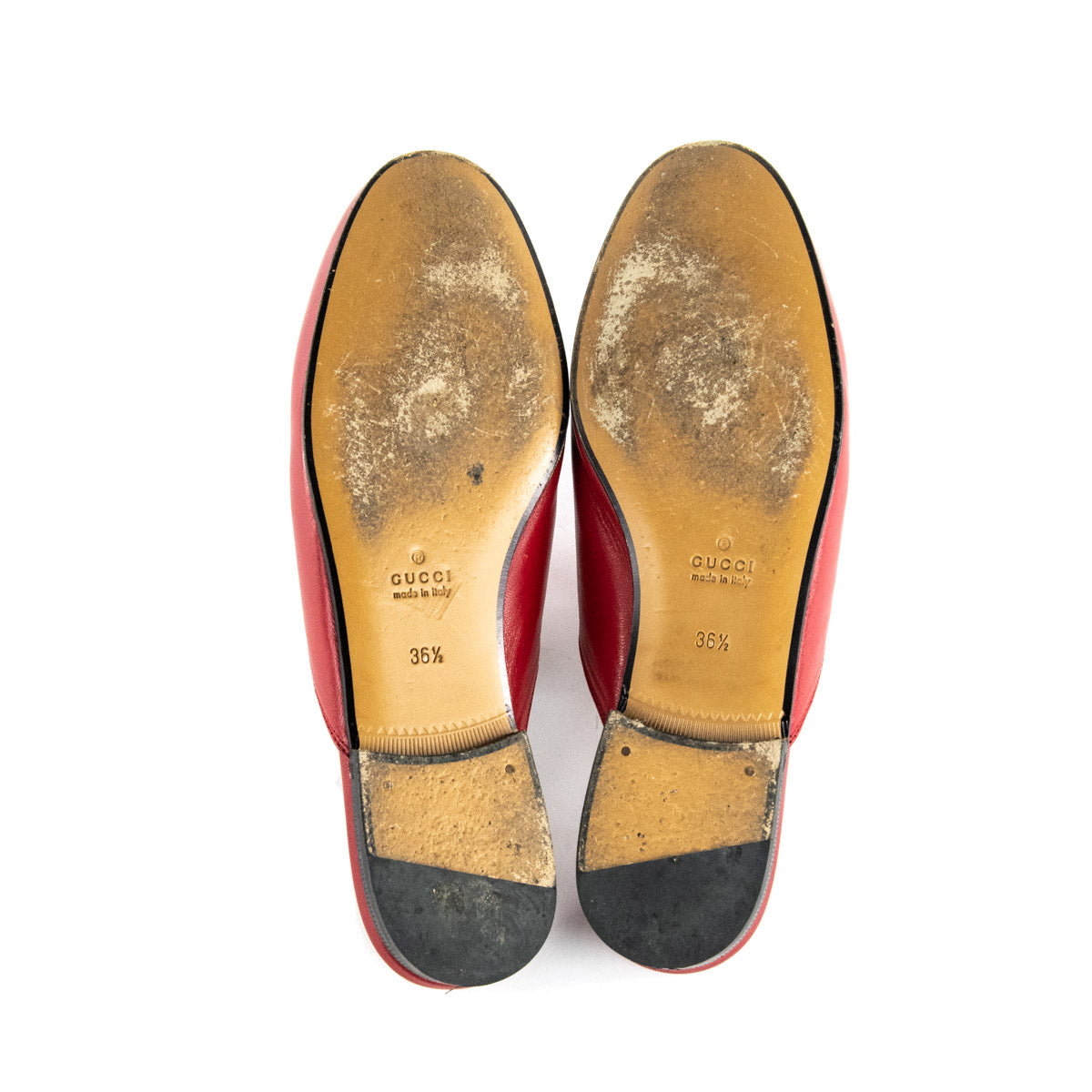 Gucci Red Calfskin Princetown Horsebit Mules Size US 6.5 | EU 36.5 - Love that Bag etc - Preowned Authentic Designer Handbags & Preloved Fashions