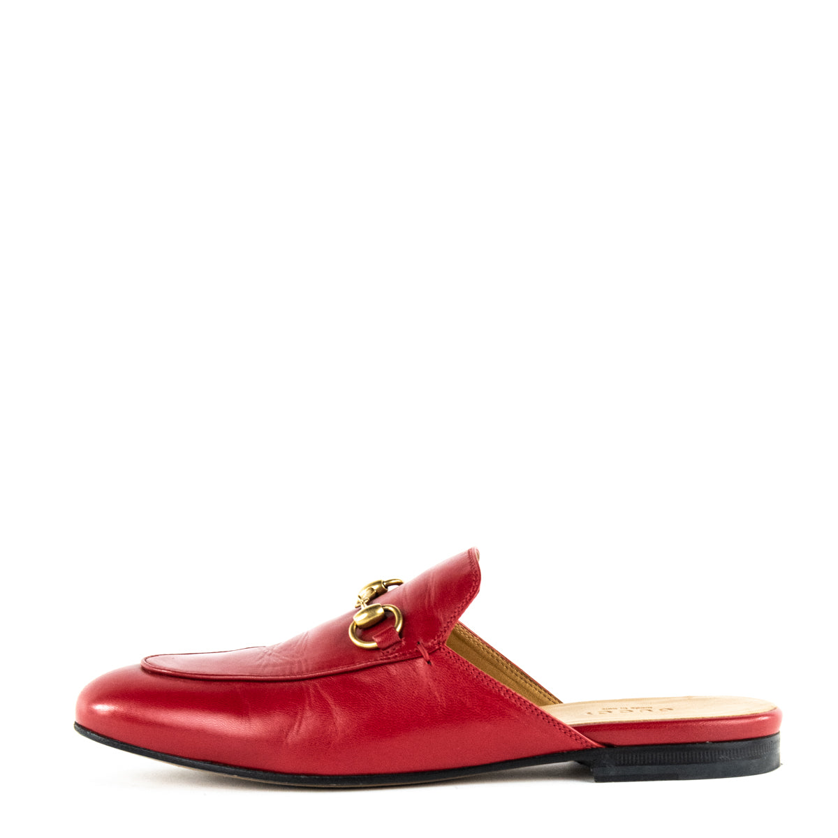 Gucci Red Calfskin Princetown Horsebit Mules Size US 6.5 | EU 36.5 - Love that Bag etc - Preowned Authentic Designer Handbags & Preloved Fashions