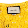 Gucci Yellow Wool Rose Embroidered Mink Pom Pom Crochet Cardigan Size XS - Love that Bag etc - Preowned Authentic Designer Handbags & Preloved Fashions