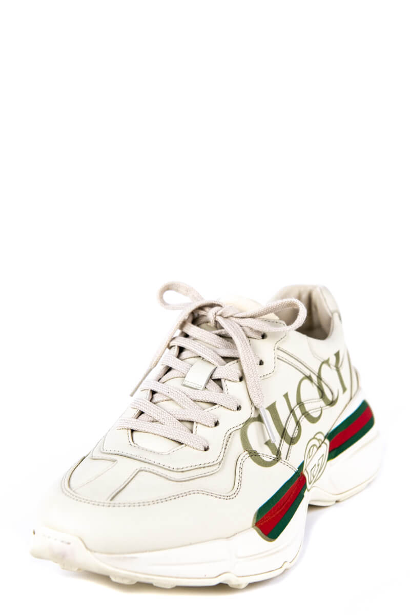 Gucci Ivory 2018 Rhyton GG Web Sneakers Shop Gucci Rhyton