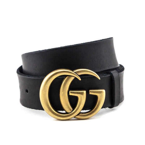 Gucci Black Leather GG Marmont Belt - Shop Preowned Gucci Belts Canada