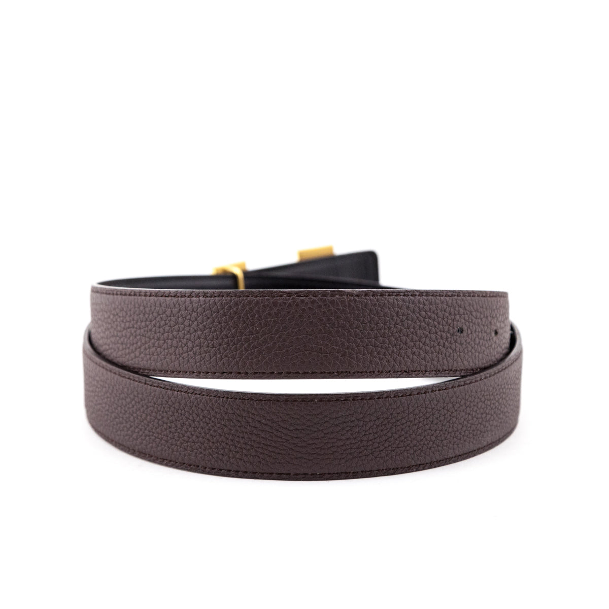 Hermes Black & Chocolate Leather H Buckle Reversible Belt Size M - Love that Bag etc - Preowned Authentic Designer Handbags & Preloved Fashions
