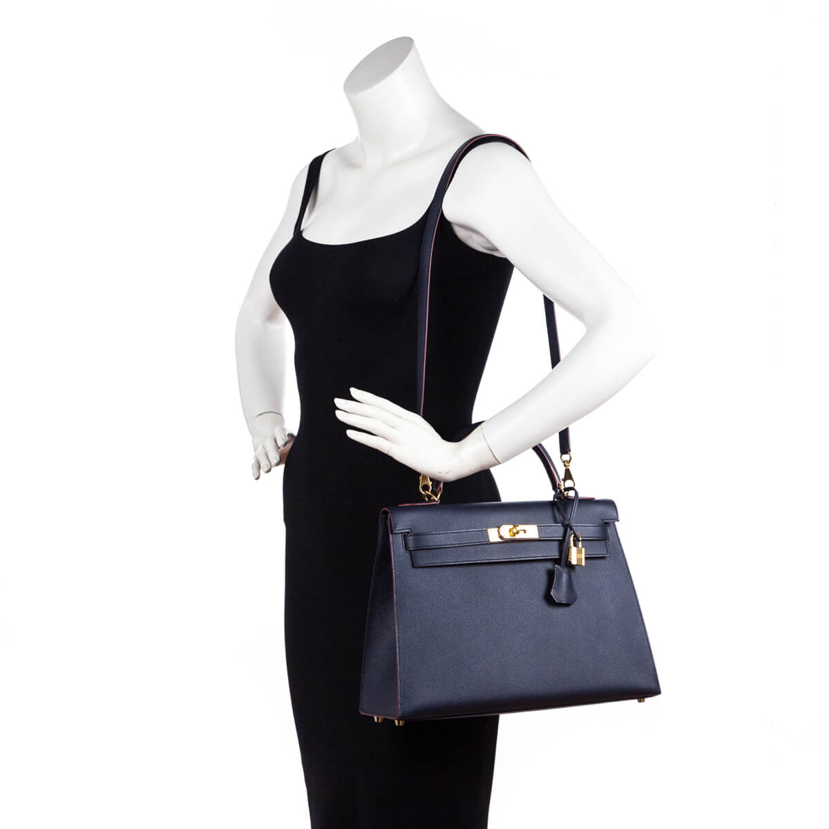 Hermes Bleu Indigo Epsom Kelly Sellier II 32 - Love that Bag etc - Preowned Authentic Designer Handbags & Preloved Fashions