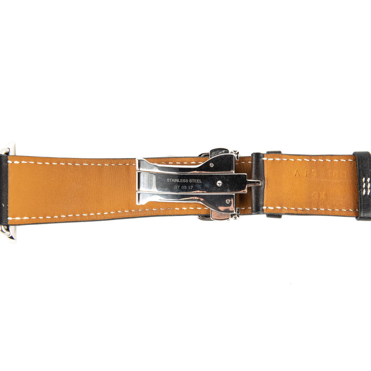 Hermes Ebene Barenia Leather Apple Watch Deployment Watch Strap 42 MM - Love that Bag etc - Preowned Authentic Designer Handbags & Preloved Fashions