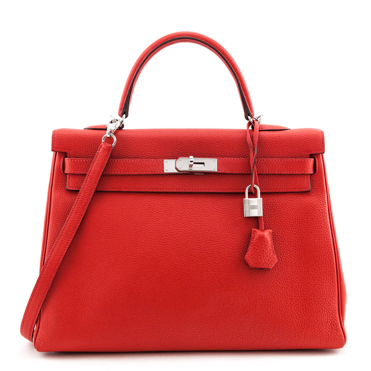 Hermes Geranium Togo Kelly Retourne II 35 - Love that Bag etc - Preowned Authentic Designer Handbags & Preloved Fashions