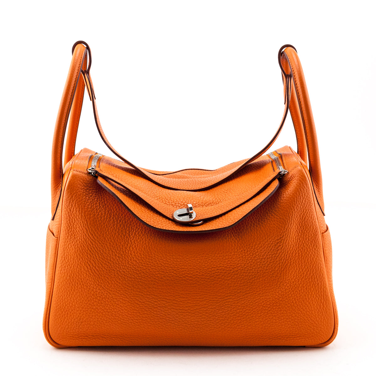 Hermes H Orange Clemence Lindy 30 - Love that Bag etc - Preowned Authentic Designer Handbags & Preloved Fashions