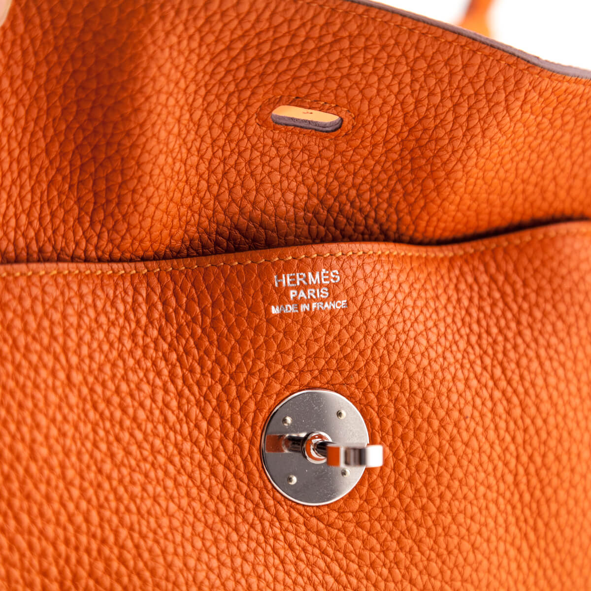 Hermes H Orange Clemence Lindy 30 - Love that Bag etc - Preowned Authentic Designer Handbags & Preloved Fashions