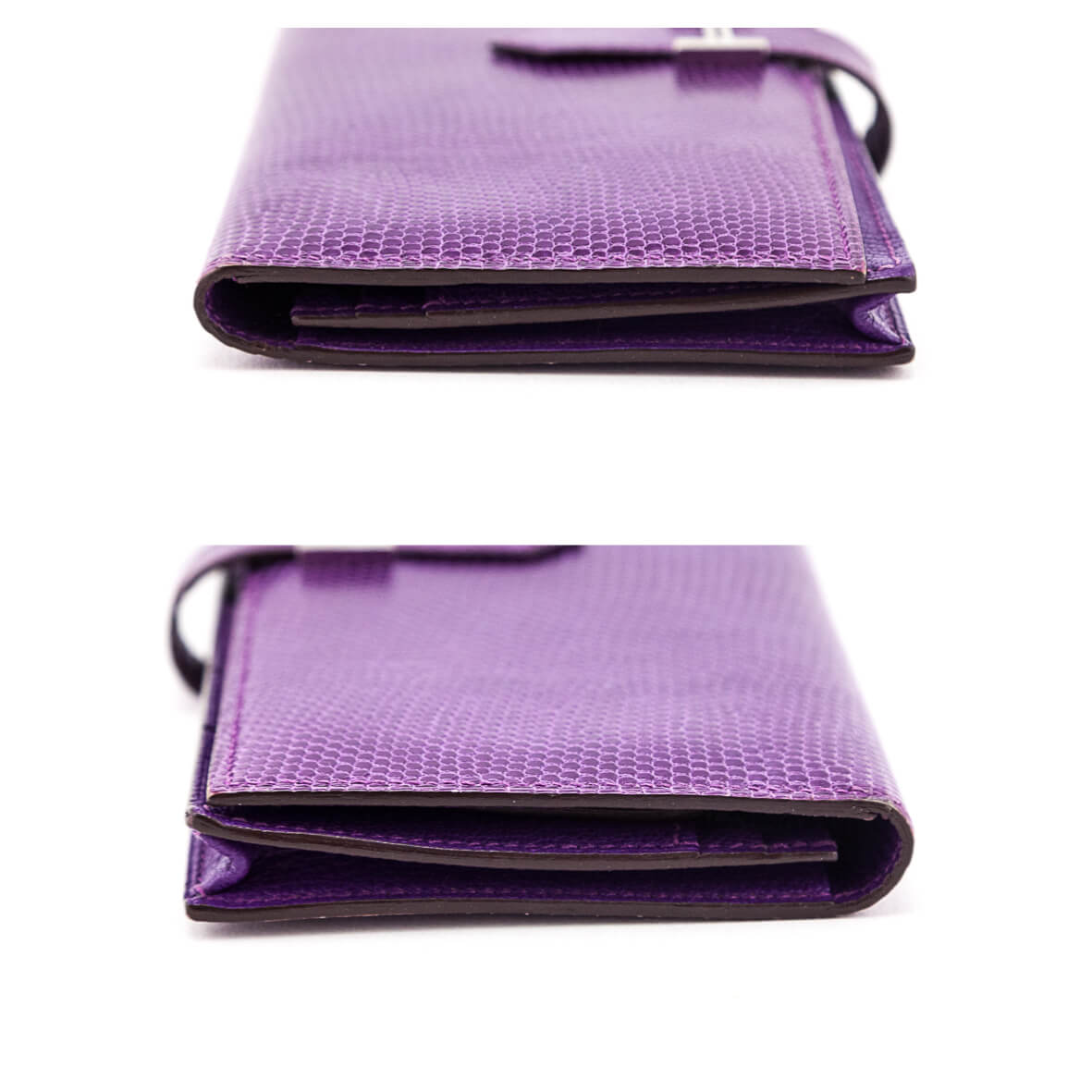 Hermes Purple Varanus Niloticus Lizard Bearn Wallet - Love that Bag etc - Preowned Authentic Designer Handbags & Preloved Fashions